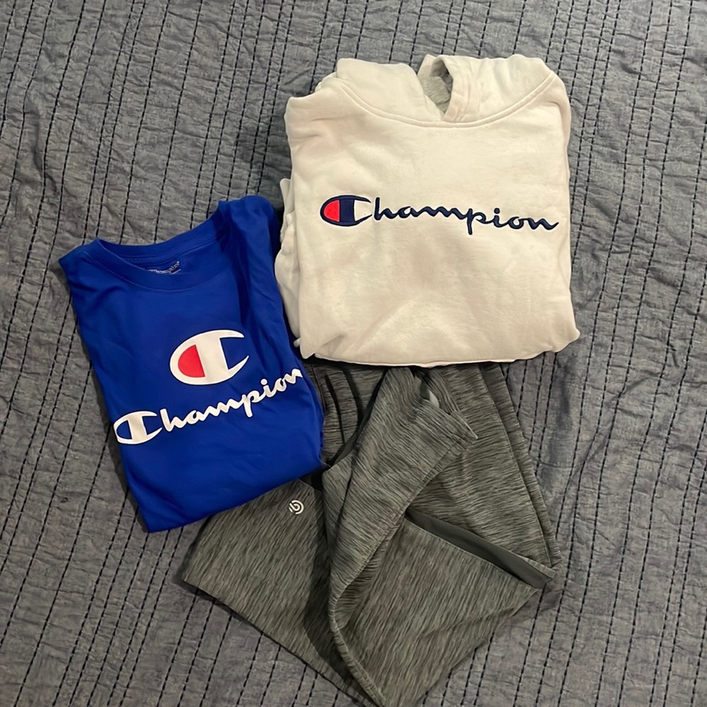 BOYS CHAMPION CLOTHING • CHAMPION HOODIE, T-SHIRT & PANTS